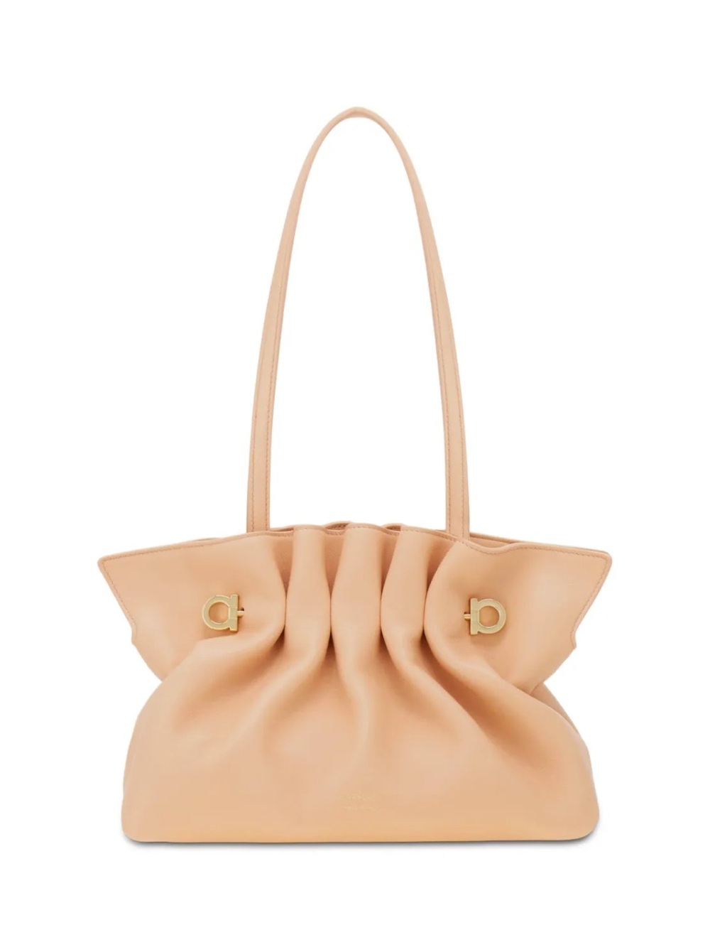 Salvatore Ferragamo Small Gancini Piercing Soft Shoulder Bag Pink Lambskin NWT